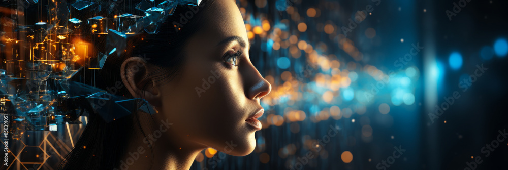 Poster data science, ai algorithm development, and digital innovation - concept of innovation technology, s