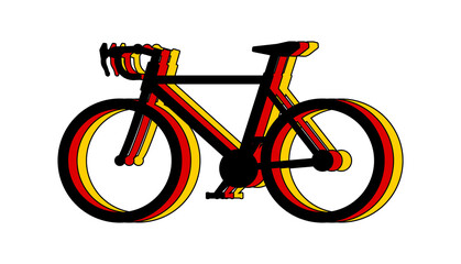 Fototapeta premium cycling germany, silhouettes of bicycles make up the german flag on a neutral background. Pride in a healthy and ecological sport because traveling is color and joy.