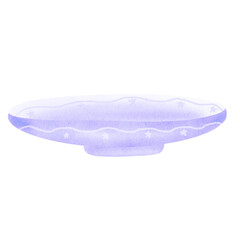 Plate watercolor hand drawn 