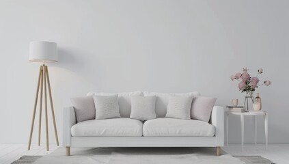 minimalist living room with sofa 
