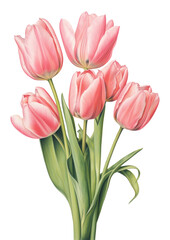 Obraz premium PNG Pink tulip bouquet flower plant inflorescence.