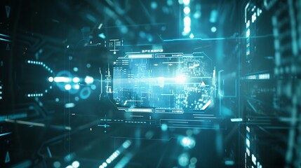 Digital HUD futuristic motion graphic element cyber generated background Technology hologram frame border and viewfinder element Graphics around the edges for use in movies games and a : Generative AI