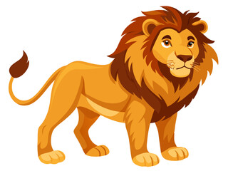 Lion vector illustration, cute animal vector illustration, Lion illustration vector, cute Lion cartoon illustration
