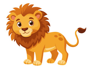 Lion vector illustration, cute animal vector illustration, Lion illustration vector, cute Lion cartoon illustration