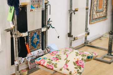 Modern Machine For Produce Traditional Rug, Authentic Weaving At Istanbul, Turkey