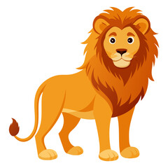 Lion vector illustration, cute animal vector illustration, Lion illustration vector, cute Lion cartoon illustration