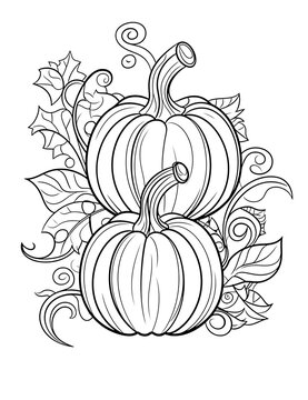 recommend clip art: Two Doodle Pumpkins Sketch. Cute Halloween Coloring Pages, Isolated Pumpkin Drawings