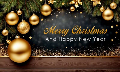 Merry Christmas And nappy new year Banner photo