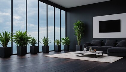 luxury black sofa room