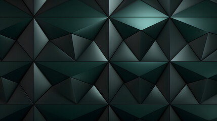 Obraz premium 3d low poly dark green wall background