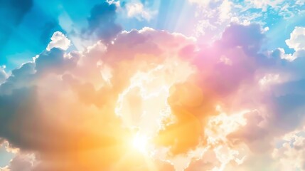 sunset sky with multicolor clouds Dramatic twilight sky background : Generative AI