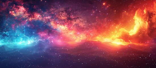 Naklejka premium Cosmic Nebula with Vivid Colors and Stars