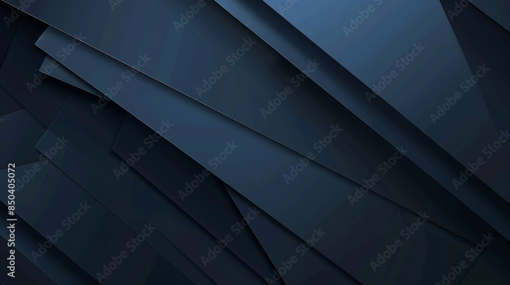 Leinwandbilder modern black blue abstract background minimal color gradient dark web banner geometric shape 3d effe