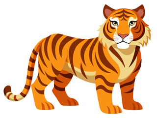 Tiger vector illustration, cute animal vector illustration, Tiger illustration vector, cute Tiger cartoon illustration