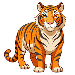 Tiger vector illustration, cute animal vector illustration, Tiger illustration vector, cute Tiger cartoon illustration