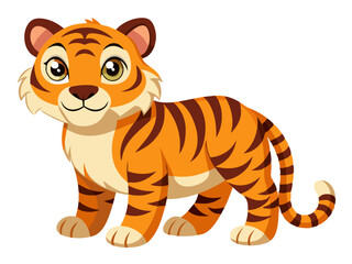 Tiger vector illustration, cute animal vector illustration, Tiger illustration vector, cute Tiger cartoon illustration