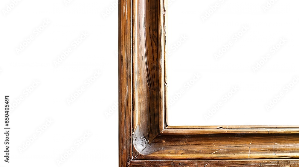 Poster wooden frame for painting or picture on white background with clipping path : Generative AI