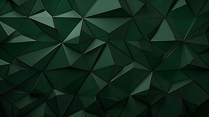 Fototapeta premium 3d low poly dark green wall background