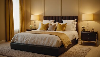 3d render of luxury hotel room