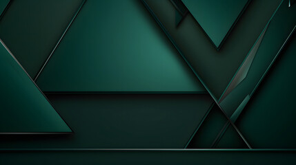 3d low poly dark green wall background
