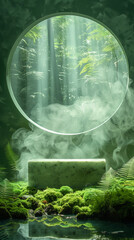 Photography studio green forest scene