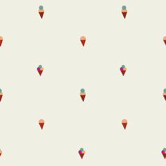 Summer seamless pattern with hand drawn ice cream. The pattern is great for fabric, wallpaper, wrapping paper, postcard, layout.