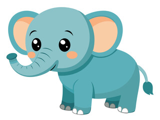 Elephant vector illustration, cute animal vector illustration, Elephant illustration vector, cute Elephant cartoon illustration