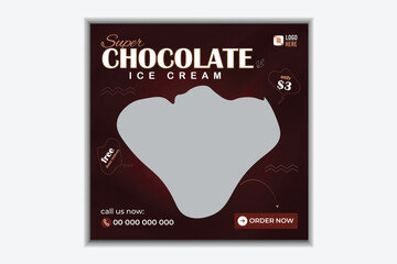 simple ice cream social media post deign.