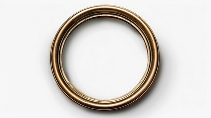 Vintage round picture frame isolated on white background : Generative AI