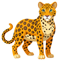 Leopard vector illustration, cute animal vector illustration, Leopard illustration vector, cute Leopard cartoon illustration