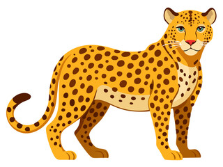 Leopard vector illustration, cute animal vector illustration, Leopard illustration vector, cute Leopard cartoon illustration