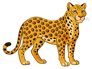 Leopard vector illustration, cute animal vector illustration, Leopard illustration vector, cute Leopard cartoon illustration