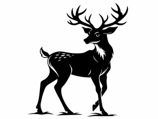 Fototapeta premium deer silhouette vector on a white background