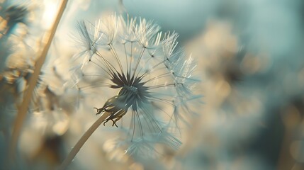 Closeup of dandelion on natural background : Generative AI
