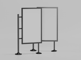 Outdoor stand banner 3d illustration with white background 