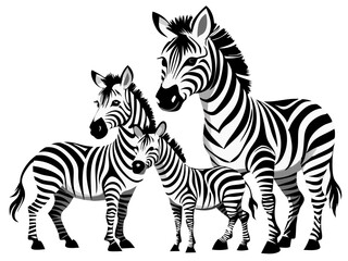 Obraz premium Zebra vector illustration, cute animal vector illustration, Zebra illustration vector, cute Zebra cartoon illustration