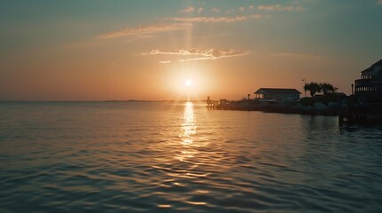 Obraz premium Destin Florida during morning sunrise : Generative AI