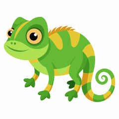 Fototapeta premium green chameleon cartoon