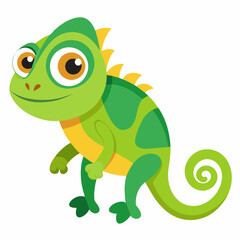 Fototapeta premium green chameleon cartoon