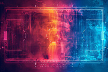 Obraz premium heat map of the football field arial view