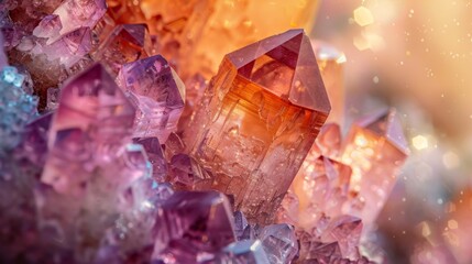 A macro shot of abstract crystal formations