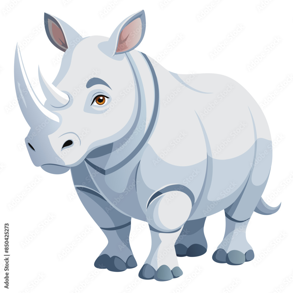 Poster Rhino vector illustration, cute animal vector illustration, Rhino illustration vector, cute Rhino cartoon illustration, Rhinoceros vector illustration, Rhinoceros illustration
