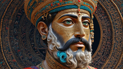 Fototapeta premium The vibrant culture of ancient Persia, with its vast empire and contributions to art and science, Generative AI