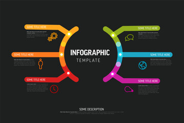 Simple dark infographic schema diagram template