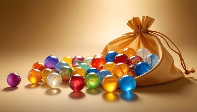 Yellow marbles on a yellow background, marble pile for a game background header banner design poster