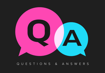 Question and Answers dark concept illustration template