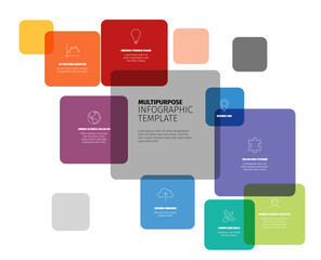 Simple minimalist infographic template with content blocks