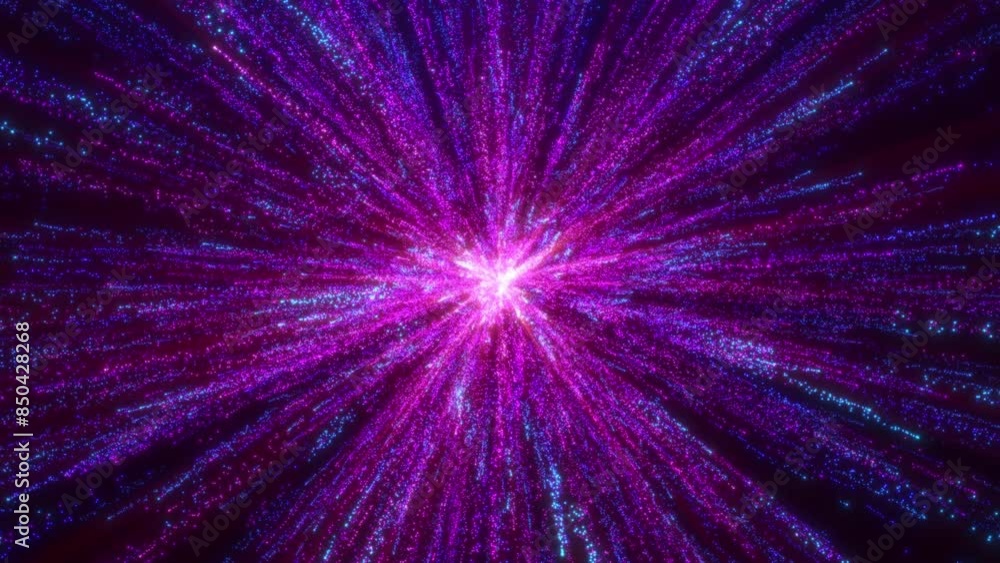 Aufkleber abstract colorful dust explosion of particles, movement of glowing particles, speed of light, firewo