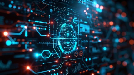 Futuristic Health Quantum Computing Fusion Wallpaper - Abstract Background with Medical Symbols, Quantum Graphics, and Blue Light Effects