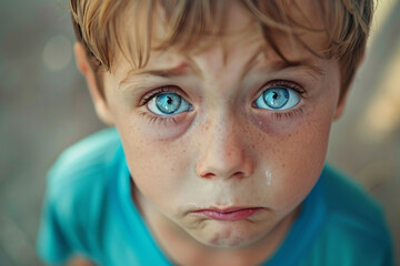 Poor little kid lost in big city forest woods airport street, Generative AI modern technology picture